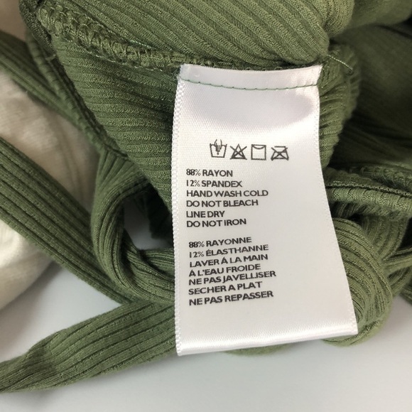 Urban Outfitters Erin Ribbed Tie Shoulder Jumpsuit Green Small - Picture 8 of 9